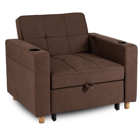 Fotel do Spania SOLOR Rozkładany Amerykanka Brązowy Nowoczesny