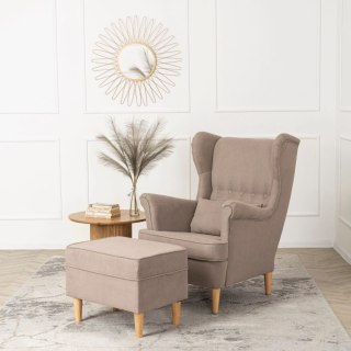 Fotel Wypoczynkowy EVAN 2 z Podnóżkiem Beżowy