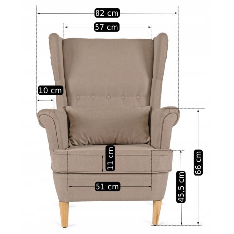 Fotel Wypoczynkowy EVAN 2 z Podnóżkiem Beżowy