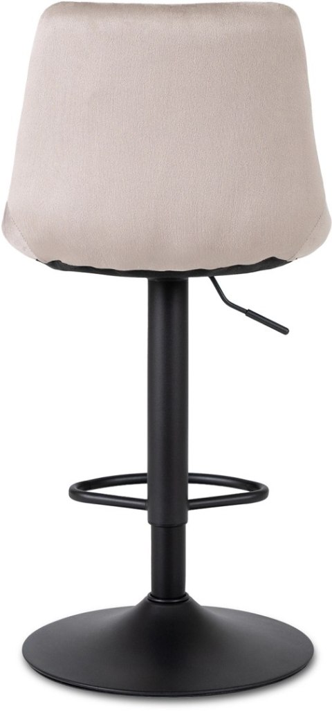 Krzesło Barowe Tapicerowane Hoker ARCOS 2 Beżowe Welurowe Nowoczesne Glamour