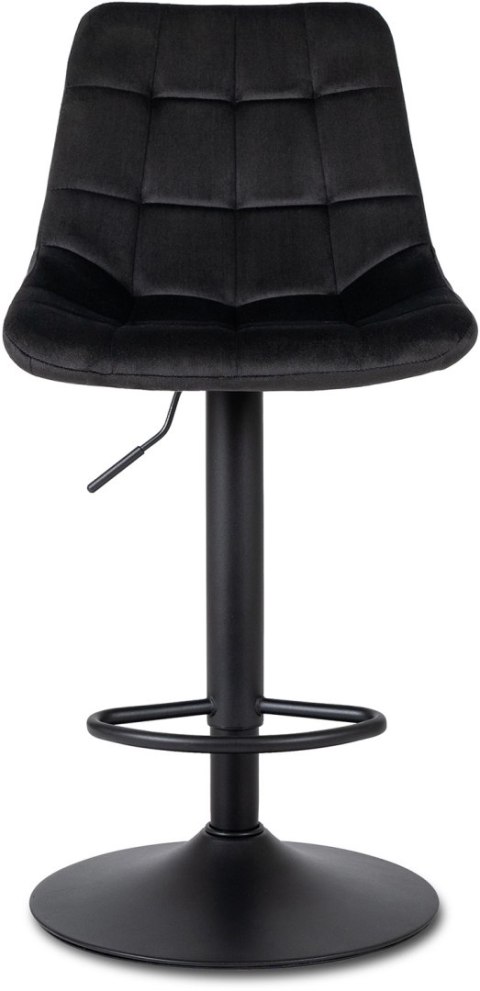 Krzesło Barowe Tapicerowane Hoker ARCOS 2 Czarne Welurowe Nowoczesne Glamour
