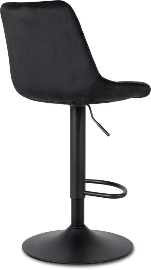 Krzesło Barowe Tapicerowane Hoker ARCOS 2 Czarne Welurowe Nowoczesne Glamour