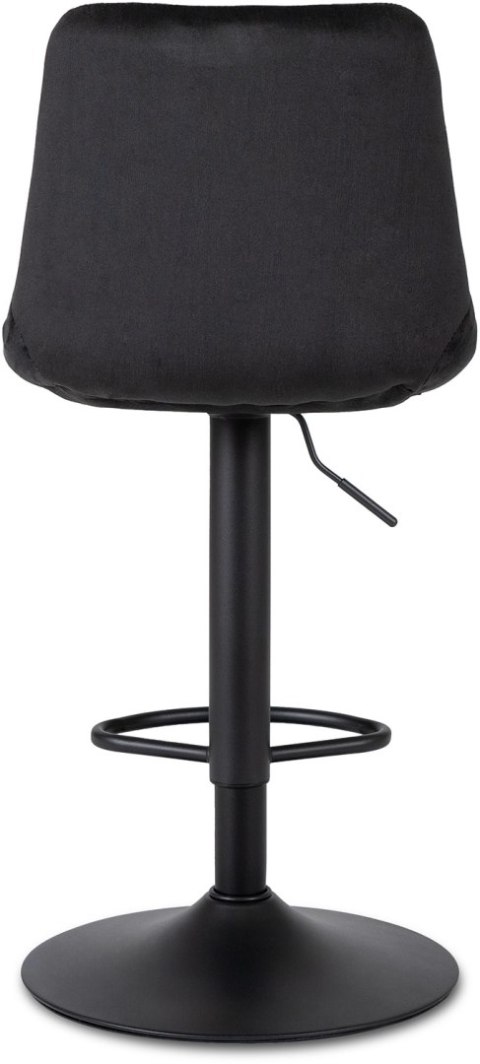 Krzesło Barowe Tapicerowane Hoker ARCOS 2 Czarne Welurowe Nowoczesne Glamour