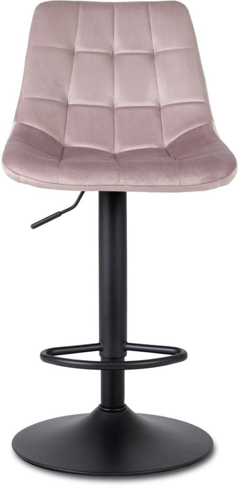 Krzesło Barowe Tapicerowane Hoker ARCOS 2 Różowe Welurowe Nowoczesne Glamour