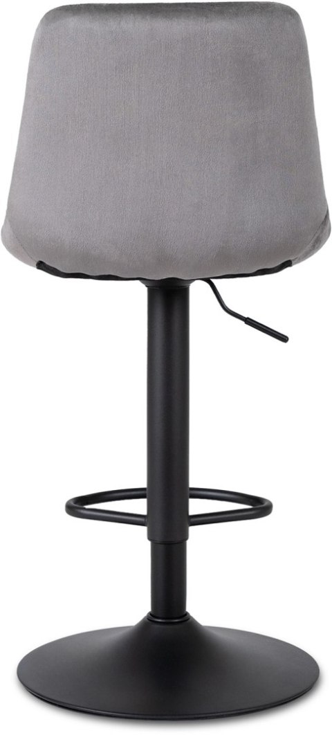 Krzesło Barowe Tapicerowane Hoker ARCOS 2 Szare Welurowe Nowoczesne Glamour