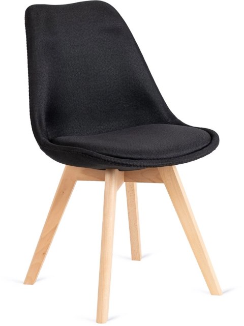 Krzesło Tapicerowane do Jadalni NEVEL Czarne Skandynawskie