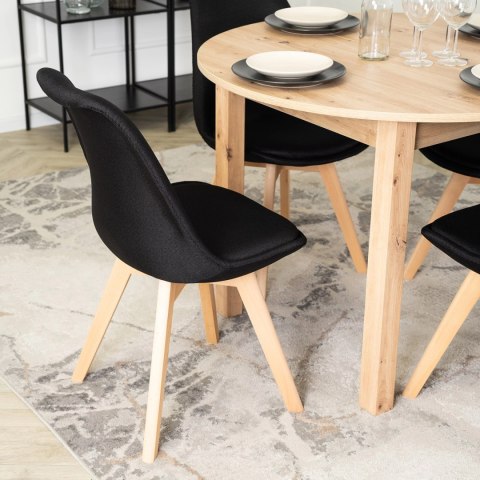 Krzesło Tapicerowane do Jadalni NEVEL Czarne Skandynawskie