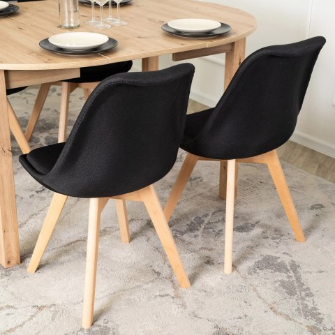 Krzesło Tapicerowane do Jadalni NEVEL Czarne Skandynawskie
