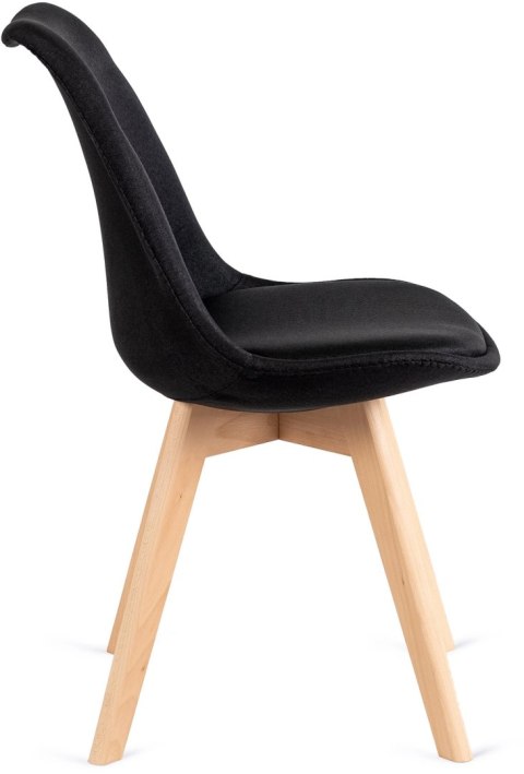 Krzesło Tapicerowane do Jadalni NEVEL Czarne Skandynawskie