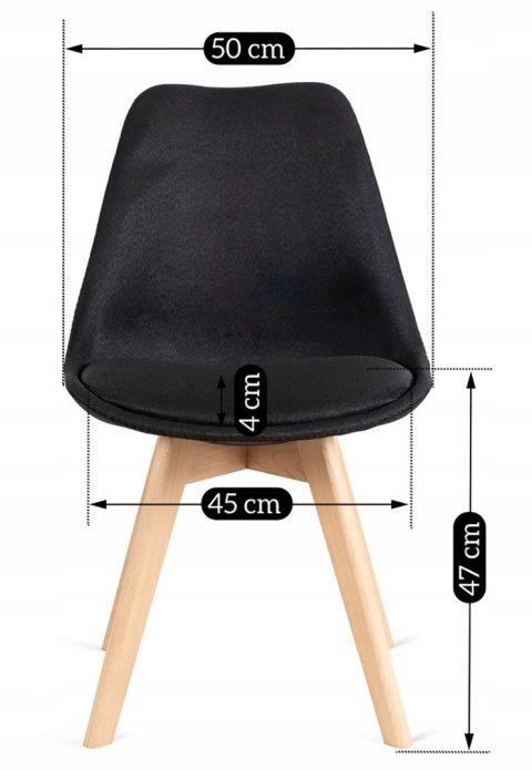 Krzesło Tapicerowane do Jadalni NEVEL Czarne Skandynawskie