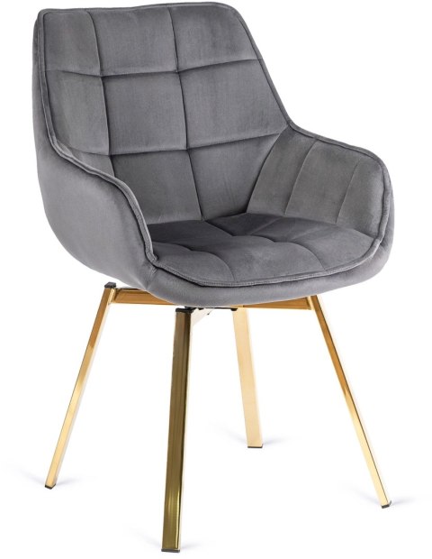 Krzesło Obrotowe MIA Szare Welurowe