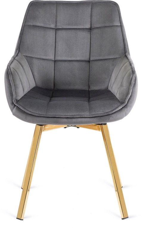 Krzesło Obrotowe MIA Szare Welurowe