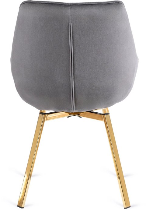 Krzesło Obrotowe MIA Szare Welurowe