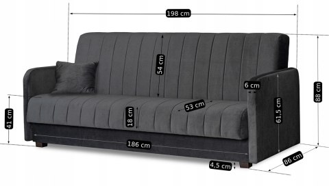 Sofa Rozkładana PORTO Szara
