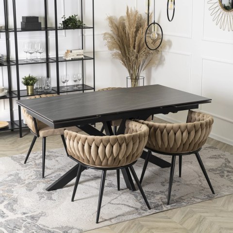 Stół BRUNO Ceramiczny Rozkładany 160-240 cm Czarny