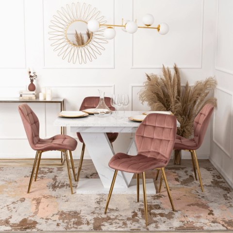 Stół CLARK Rozkładany 120-160 cm Biały Marmur