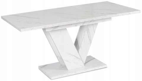 Stół CLARK Rozkładany 120-160 cm Biały Marmur