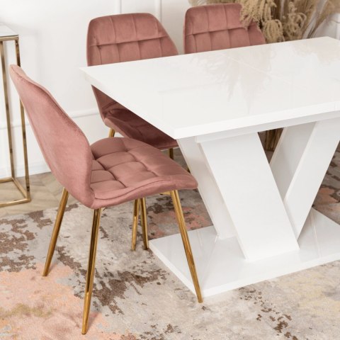 Stół CLARK Rozkładany 120-160 cm Biały Połysk