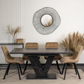 Stół CLARK Rozkładany 120-160 cm Czarny Marmur