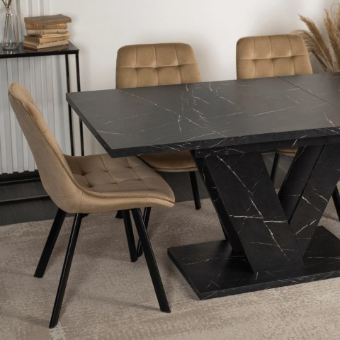 Stół CLARK Rozkładany 120-160 cm Czarny Marmur