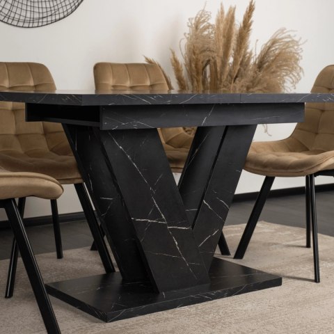 Stół CLARK Rozkładany 120-160 cm Czarny Marmur