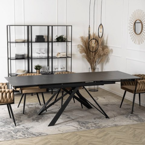 Stół MAXIME Ceramiczny Rozkładany 160-240 cm Czarny Marmur
