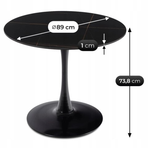 Stół SANDER Ceramiczny 89 cm Czarny