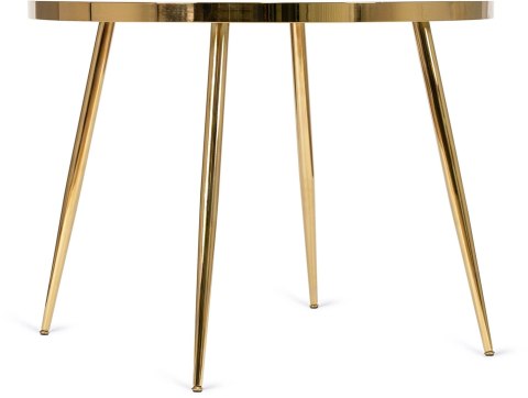 Stół TINGA 100 cm Szklany Biały Marmur/Złoty