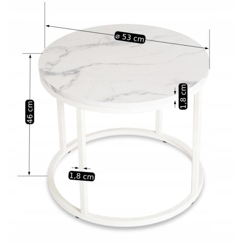 Stolik AGNES Biały Marmur
