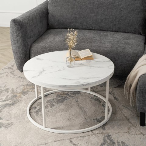 Stolik AGNES MAX Biały Marmur