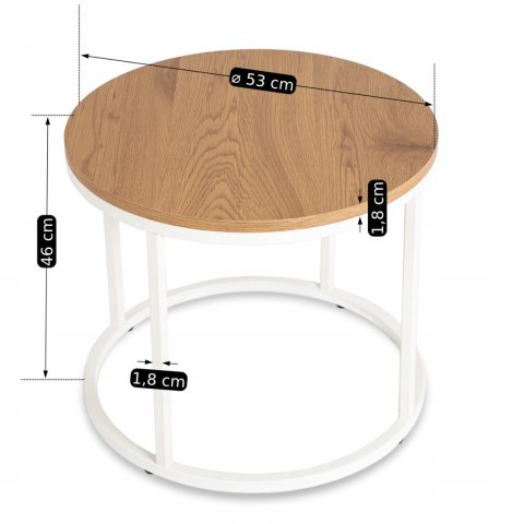 Stolik ANN Dąb/Biały
