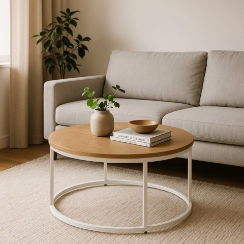 Stolik ANN MAX Dąb/Biały