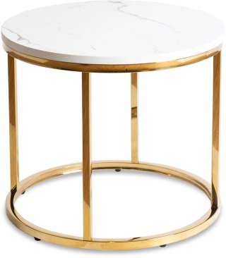 Stolik CLIFF Biały Marmur/Złoty