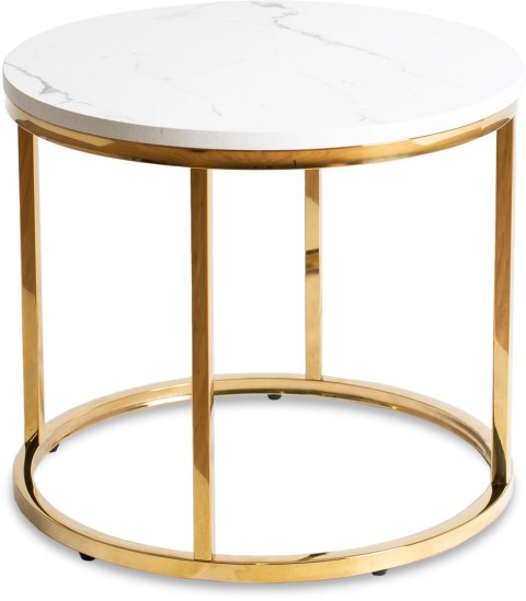 Stolik CLIFF Biały Marmur/Złoty