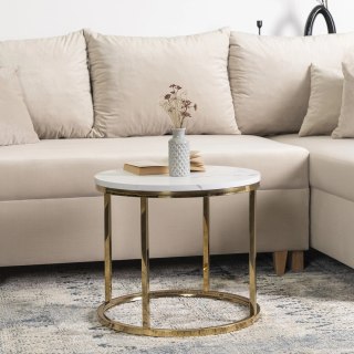 Stolik CLIFF Biały Marmur/Złoty