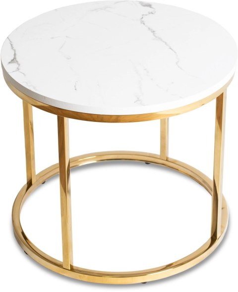 Stolik CLIFF Biały Marmur/Złoty