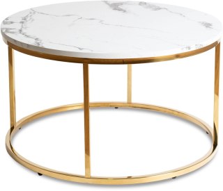 Stolik CLIFF MAX Biały Marmur/Złoty