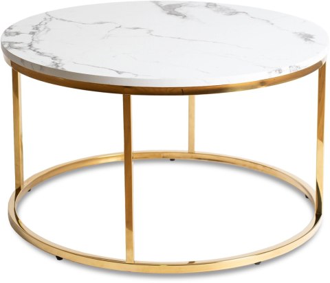 Stolik CLIFF MAX Biały Marmur/Złoty