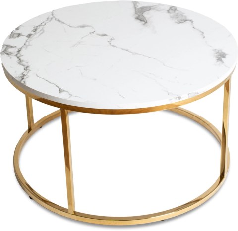 Stolik CLIFF MAX Biały Marmur/Złoty