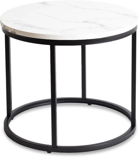 Stolik CONNY Biały Marmur/Czarny