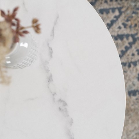 Stolik CONNY Biały Marmur/Czarny