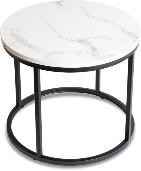 Stolik CONNY Biały Marmur/Czarny