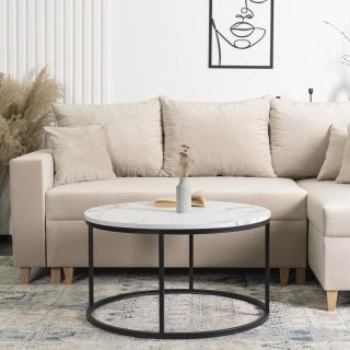 Stolik CONNY MAX Biały Marmur/Czarny