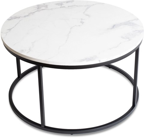 Stolik CONNY MAX Biały Marmur/Czarny