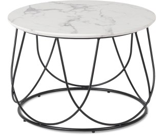 Stolik KATE Biały Marmur/Czarny