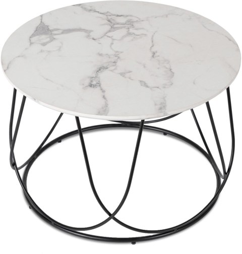 Stolik KATE Biały Marmur/Czarny