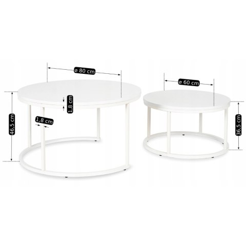Zestaw Stolików JACK MAX Biały