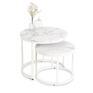 Zestaw Stolików JOE Biały Marmur