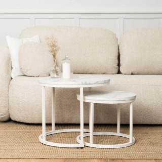 Zestaw Stolików JOE Biały Marmur