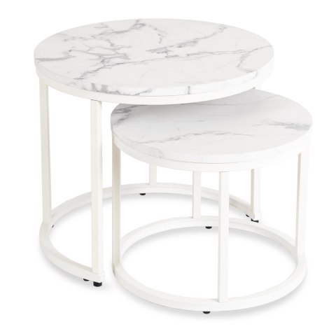 Zestaw Stolików JOE Biały Marmur